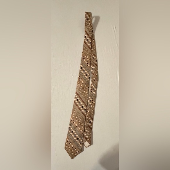 Brown and Beige Formal Striped Tie | Shop at TieMart  Elegant Beige and Brown Silk Tie